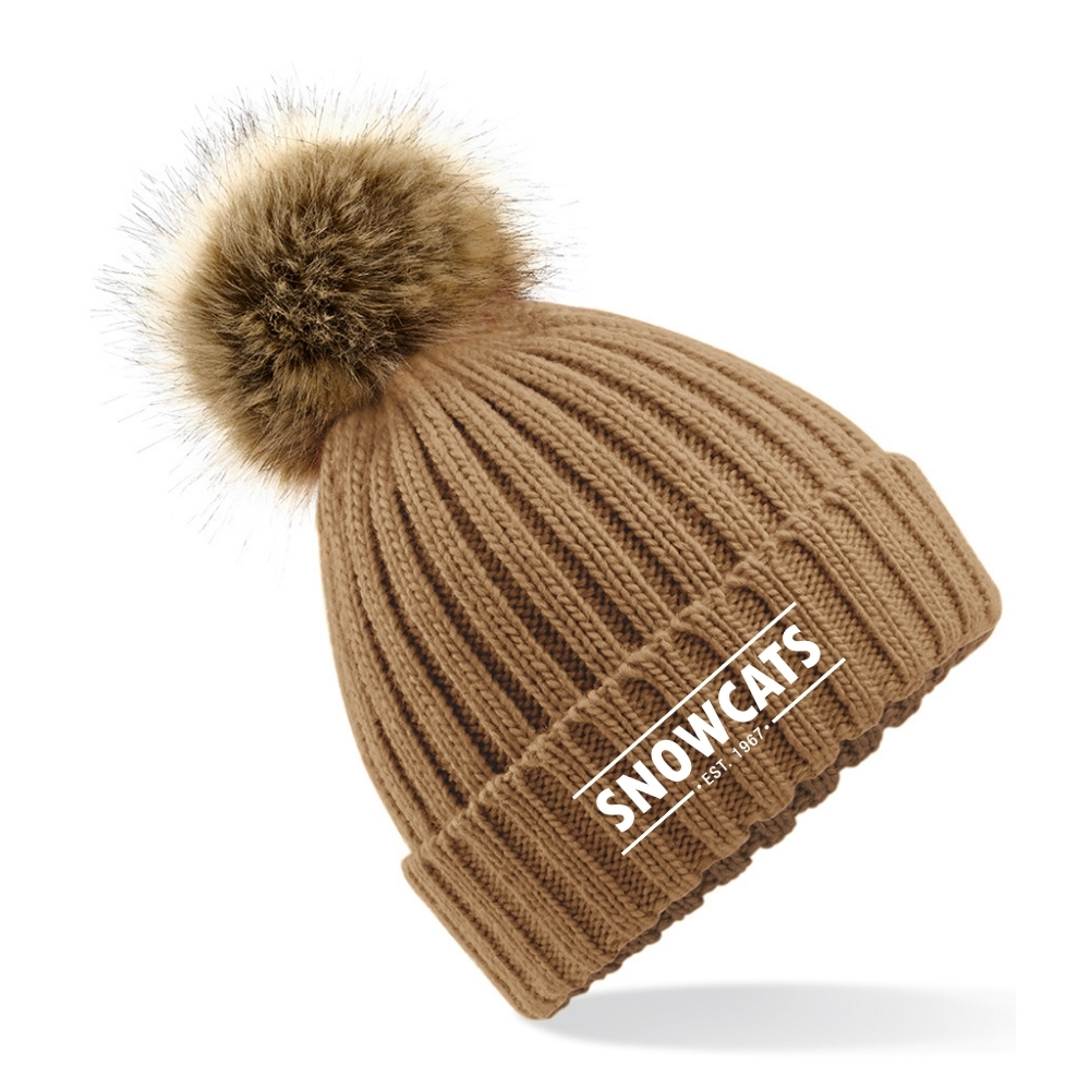 Faux Fur Pom Pom Chunky Beanie - Image 4