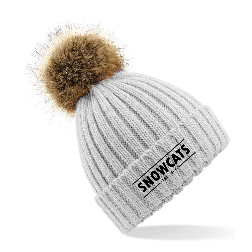 Faux Fur Pom Pom Chunky Beanie - Image 5