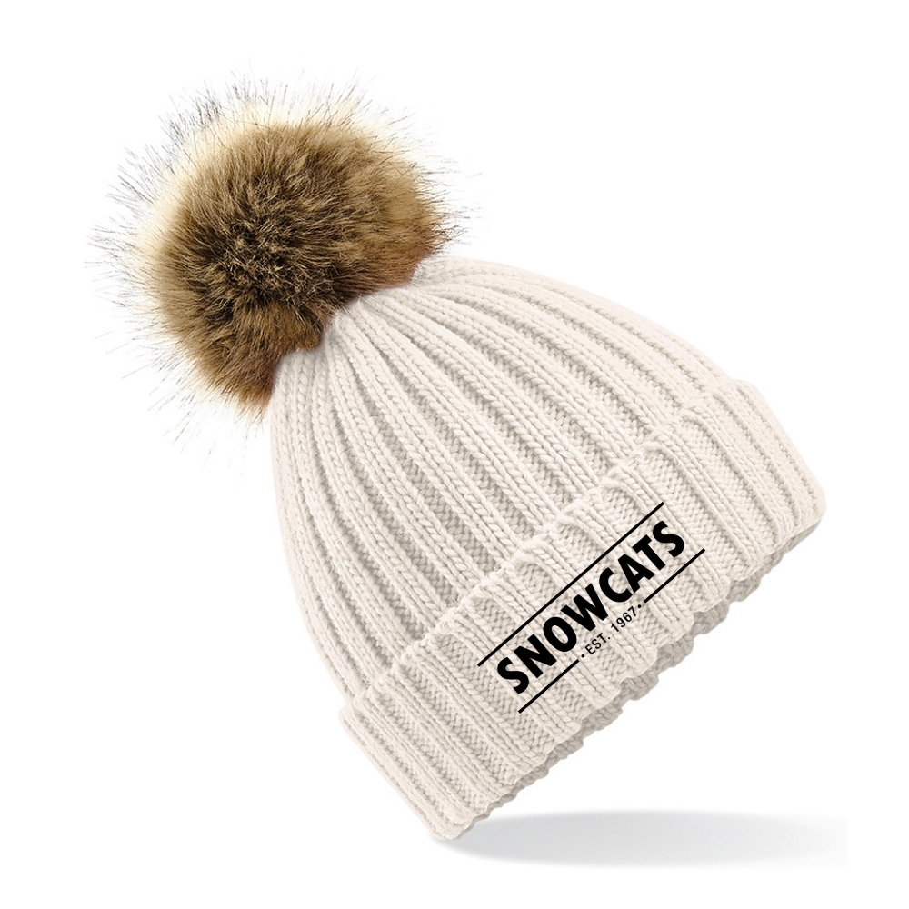 Faux Fur Pom Pom Chunky Beanie - Image 6